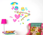 Branch With Blue Birds, Hearts & Rainbows Wall Decals