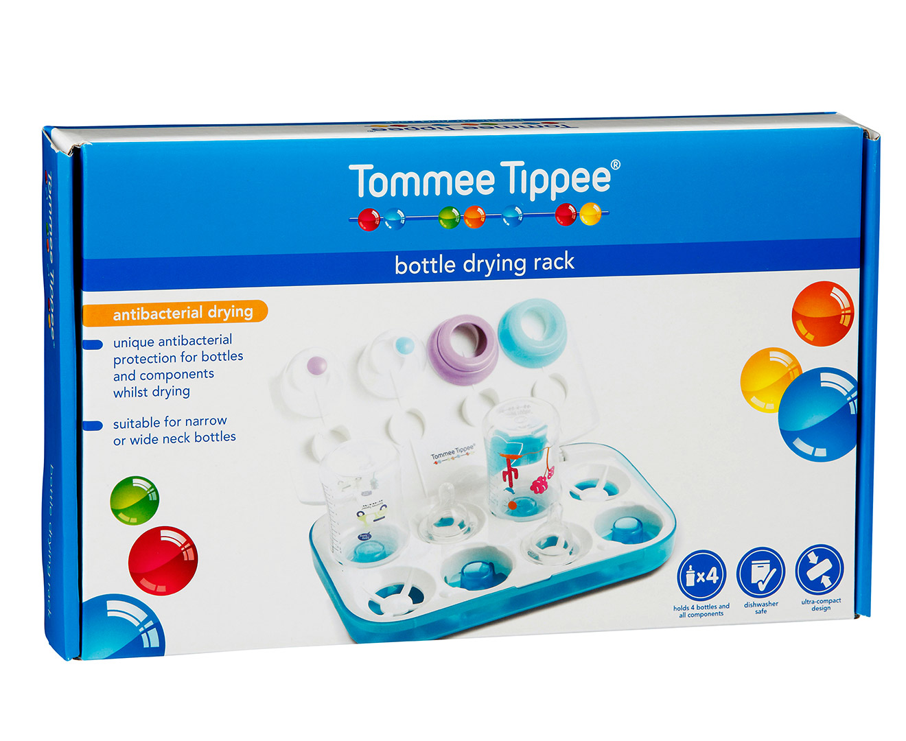 Tommee Tippee Bottle Drying Rack Cream Aqua Catch