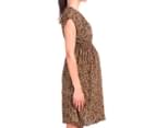 Ninth Moon Maternity Shirred Crossover Dress - Animal  2