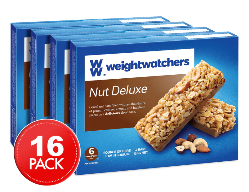4 x Weight Watchers Nut Deluxe Bars 136g 4pk