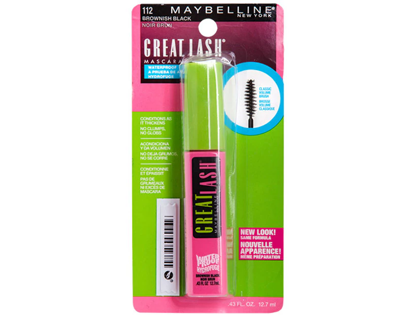 Maybelline Great Lash Big Volumizing Waterproof Mascara - 112 Brownish Black