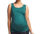Soon Maternity Essential Ruched Tank - Forest
