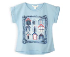 Pumpkin Patch Girls' Boat House Graphic Tee - Bluebell