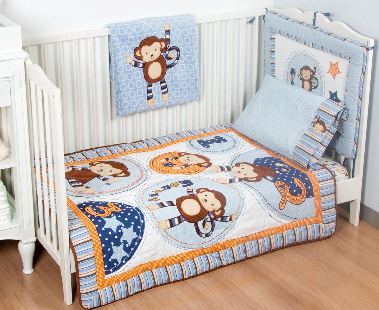 monkey cot bedding