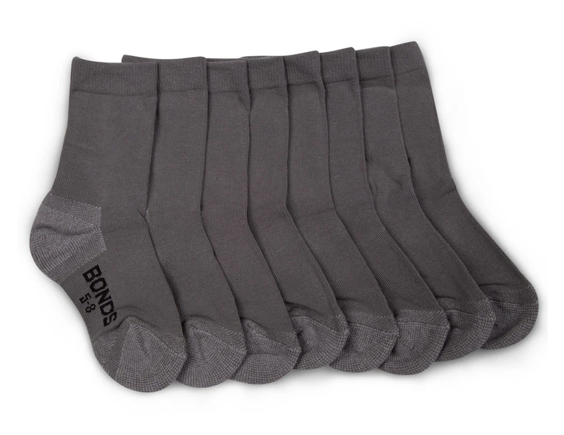 Bonds Kids' Tough School Crew Socks 4-Pack - Grey