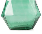 Glass Lantern 39x84cm w/Gold Metal Handle - Green