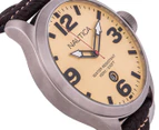 Nautica Men's BFD 101 Watch - Cream/Dark Brown