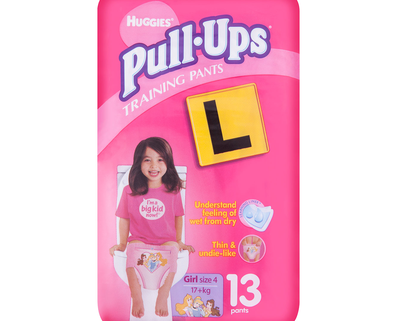 Huggies Pull Ups Training Pants Size 4 Girls 17kg 13pk Au 