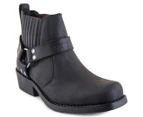 Windsor Smith Men's Low Biker Boots - Black Leather