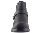 Windsor Smith Men's Low Biker Boots - Black Leather