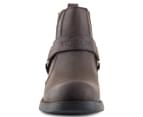 Low Biker Boots - Brown Leather 
