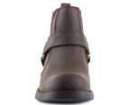 Windsor Smith Men's Low Biker Boots - Brown Leather