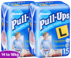 2 x Huggies Pull-Ups Training Pants Size 3 Boys 14-18kg 15pk