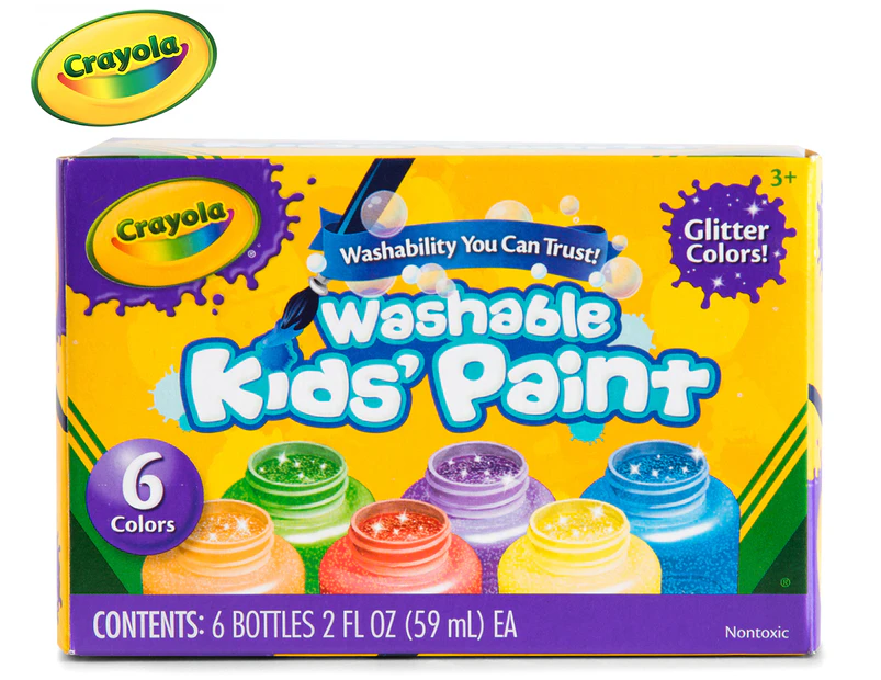 Crayola Washable Glitter Paint 6-Pack