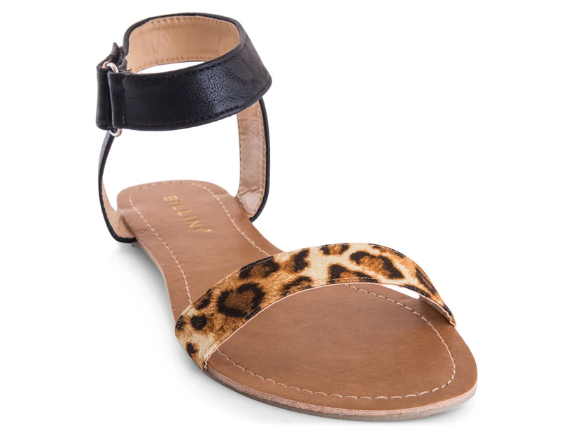 Preview image Billini Women's Anbree Flat Sandal - Leopard Black