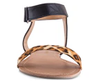 Billini Women's Anbree Flat Sandal - Leopard Black