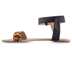 Billini Women's Anbree Flat Sandal - Leopard Black