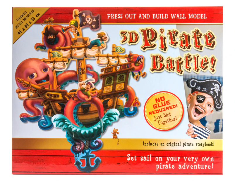 3D Pirate Battle Press Out Wall Model Set