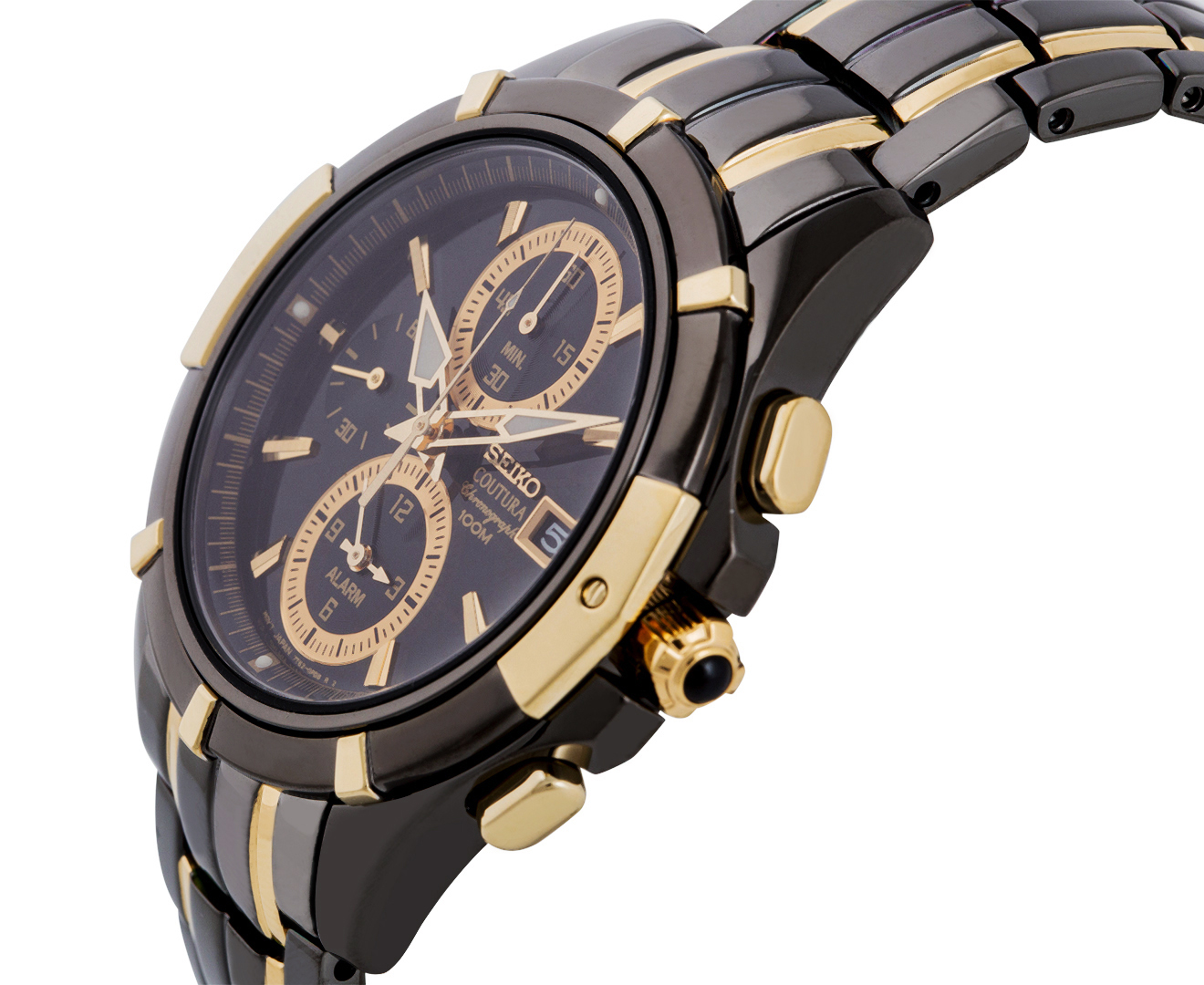 Seiko Men's Coutura Chronograph Watch - Gold/Black 