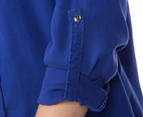 Calvin Klein Women's Long Sleeve Shirt - Cobalt 