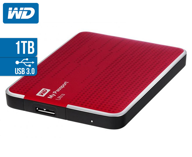 WD My Passport Ultra 1TB Portable Hard Drive - Red | Catch.com.au