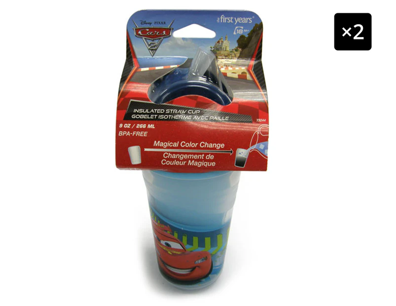 2 x The First Years Cars Insulated Straw Cup