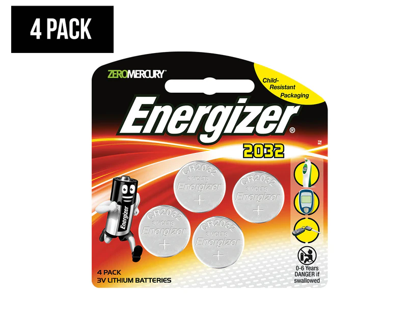 Energizer 3V CR2032 Lithium Coin Battery 4-Pack