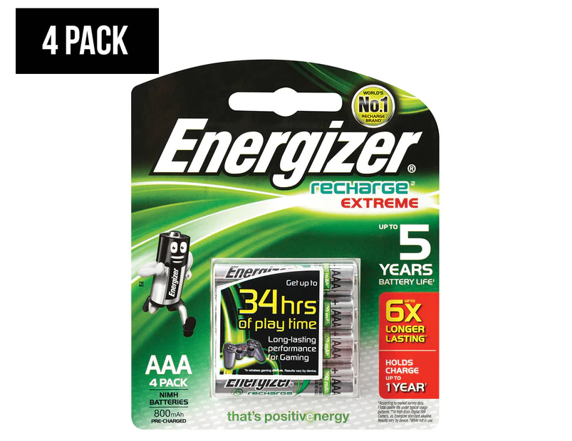 Energizer Recharge Extreme Rechargeable AAA Batteries 4-Pack