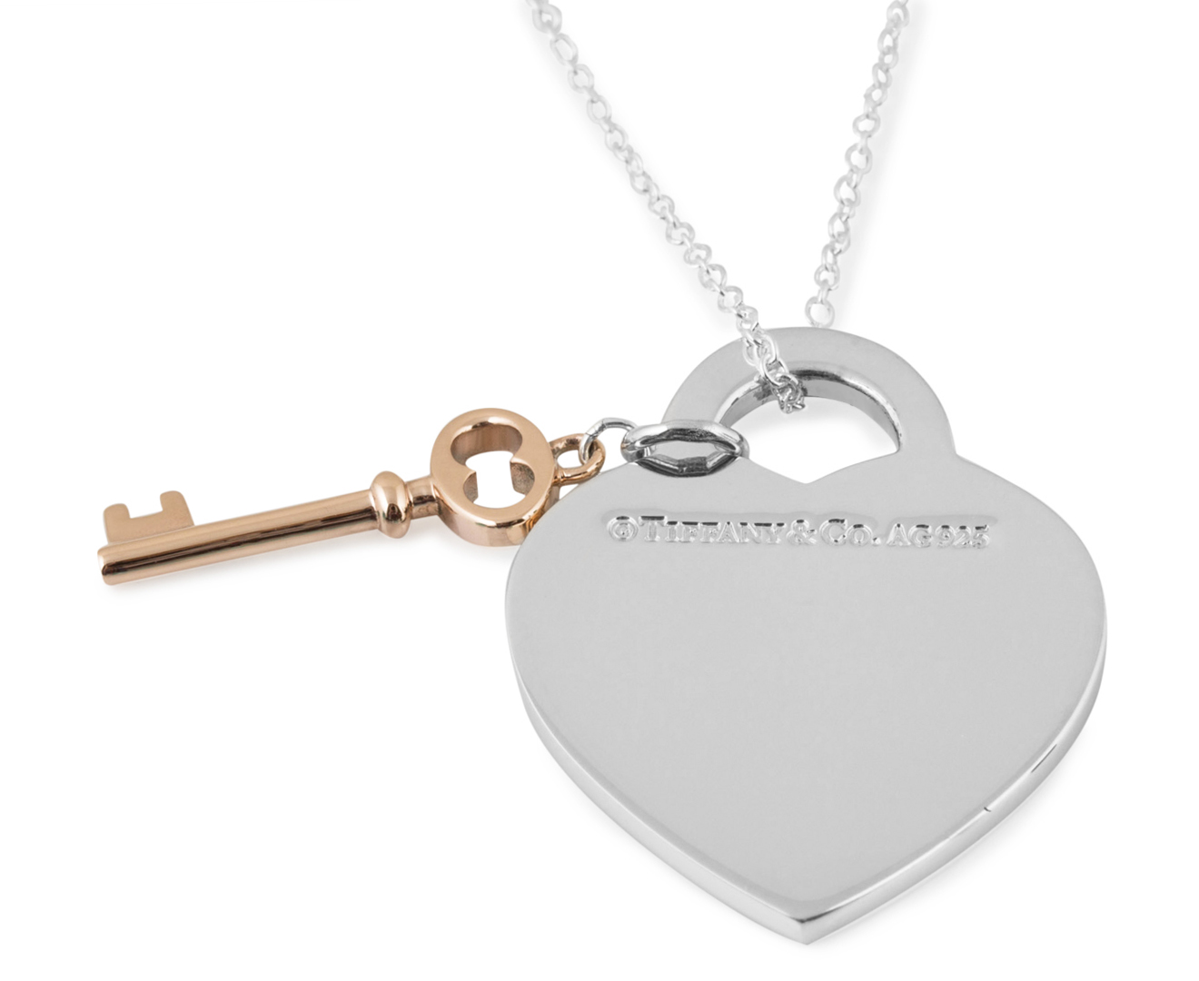 Tiffany And Co Return To Tiffany Heart Key Medium Pendant Silverrubedo Au 0259