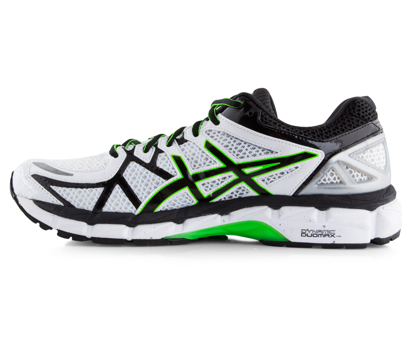 ASICS Men s Gel Kayano 21 Shoes White Black Flash Green Catch