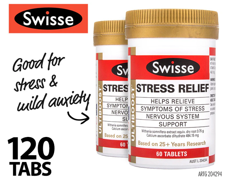2 x Swisse Ultiboost Stress Relief 60 Tabs