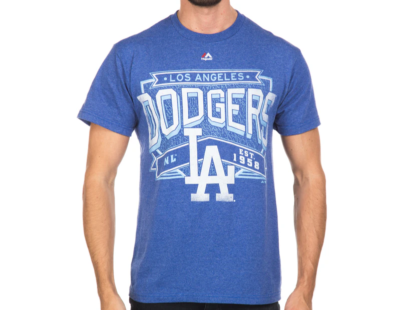 Preview image Majestic Men's LA Dodgers Tee - Heather Blue