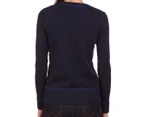 Nautica Women's L/Sleeve V-Neck Sweater - Navy