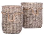 Nested Willow Laundry Baskets w/ Rope Handle 2-Pack