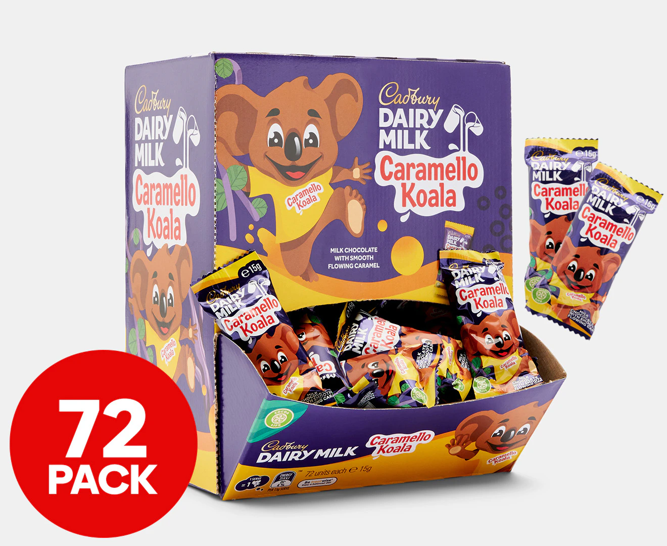 72 x Cadbury Caramello Koala 15g