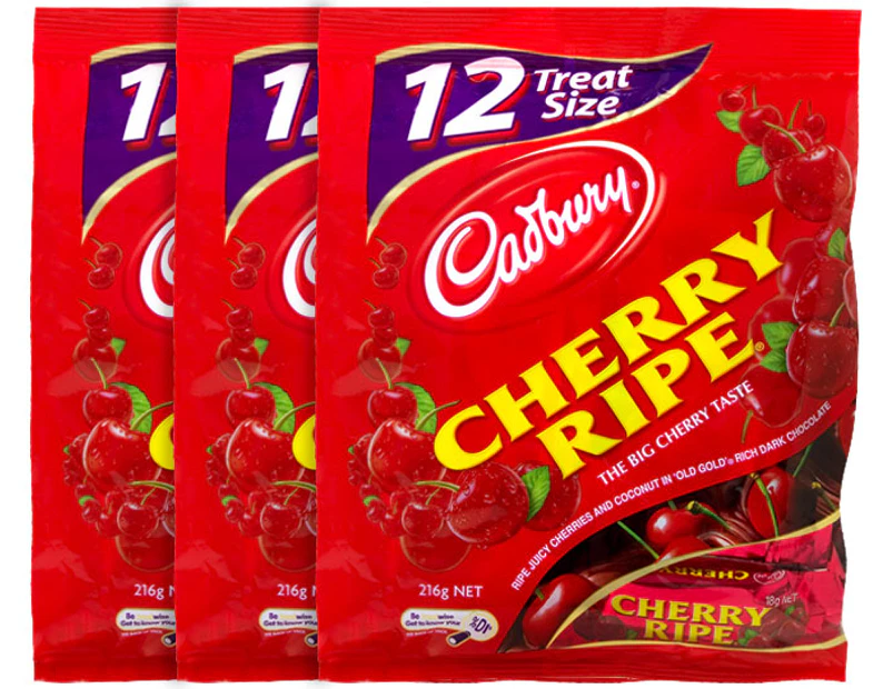 3 x Cadbury Cherry Ripe Sharepack 216g