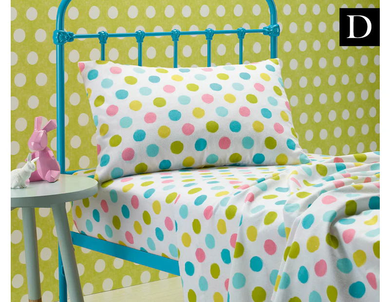 Preview image Belmondo Kids' Double Flannelette Sheet Set - Spotty