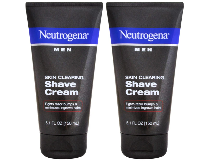 2 x Neutrogena Men Skin Clearing Shave Cream 150mL