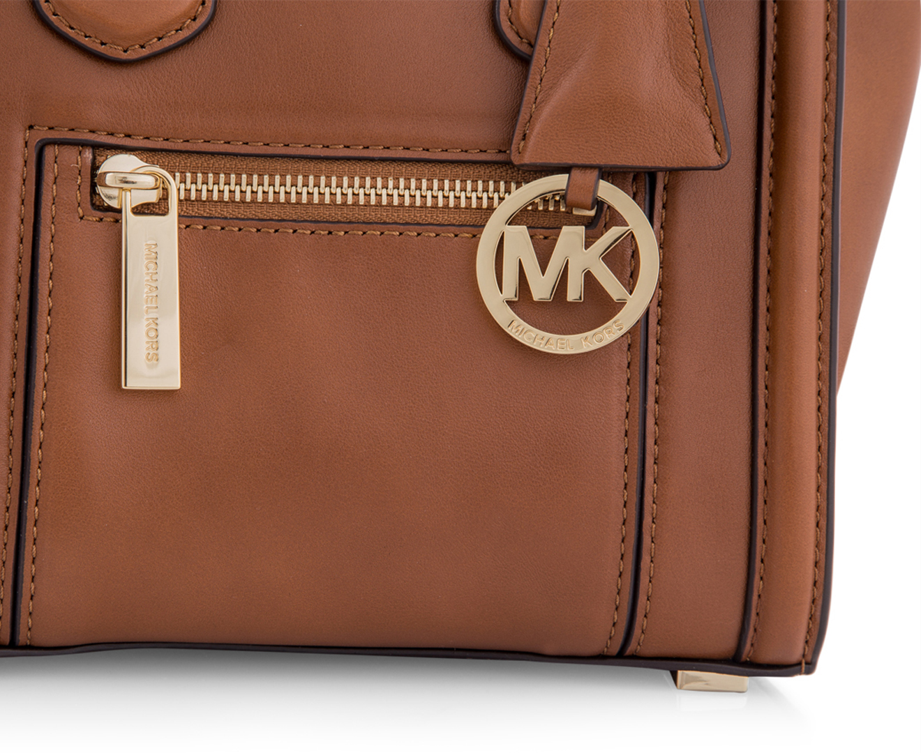 Michael Kors Colette Zip Medium Messenger - Luggage 