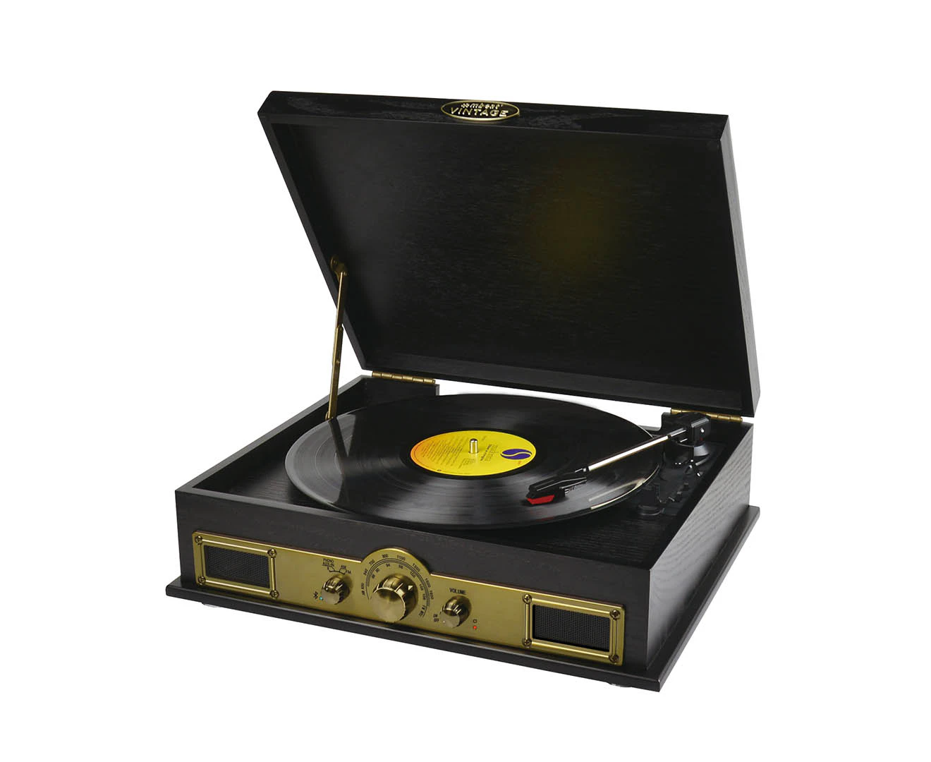 mbeat Vintage USB Turntable w/ Bluetooth Speaker & AM/FM Radio