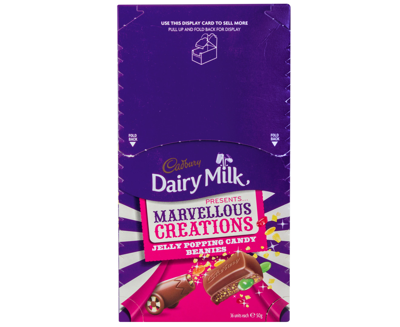 Cadbury Dairy Milk Marvellous Creations Jelly Popping Candy & Beanies milk  chocolate bar 50g
