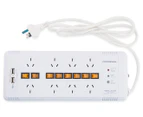 CONNEXIA 8 Way Surge Protected Power Board - White