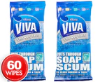 2 x Kleenex VIVA Shower Fast Wipes 30pk