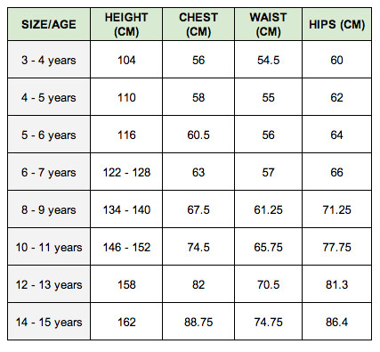 Target Boys Size Chart