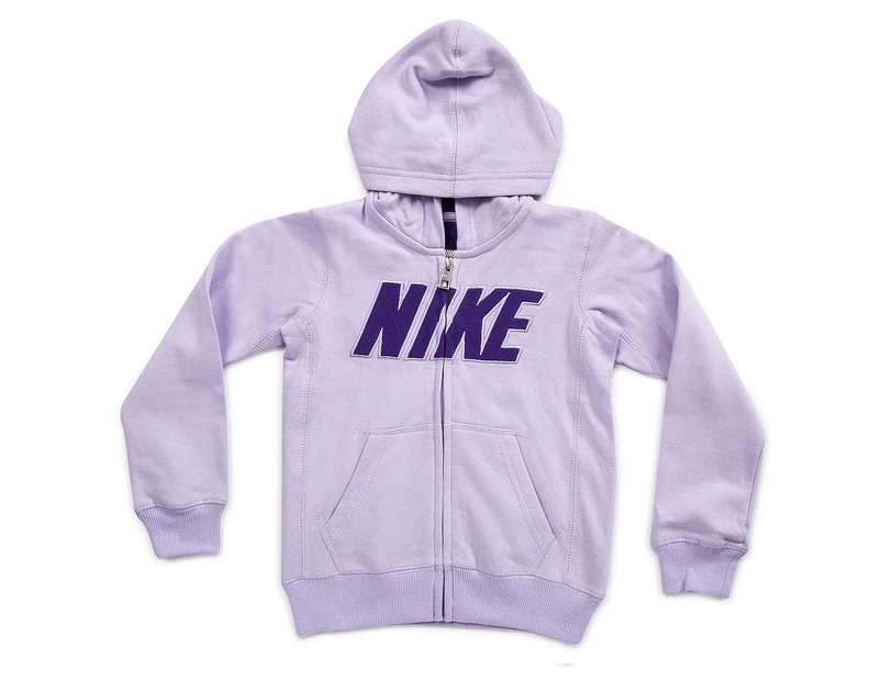 Nike Fleece Zip Girls' Hoodie - Violet Frost/Purple