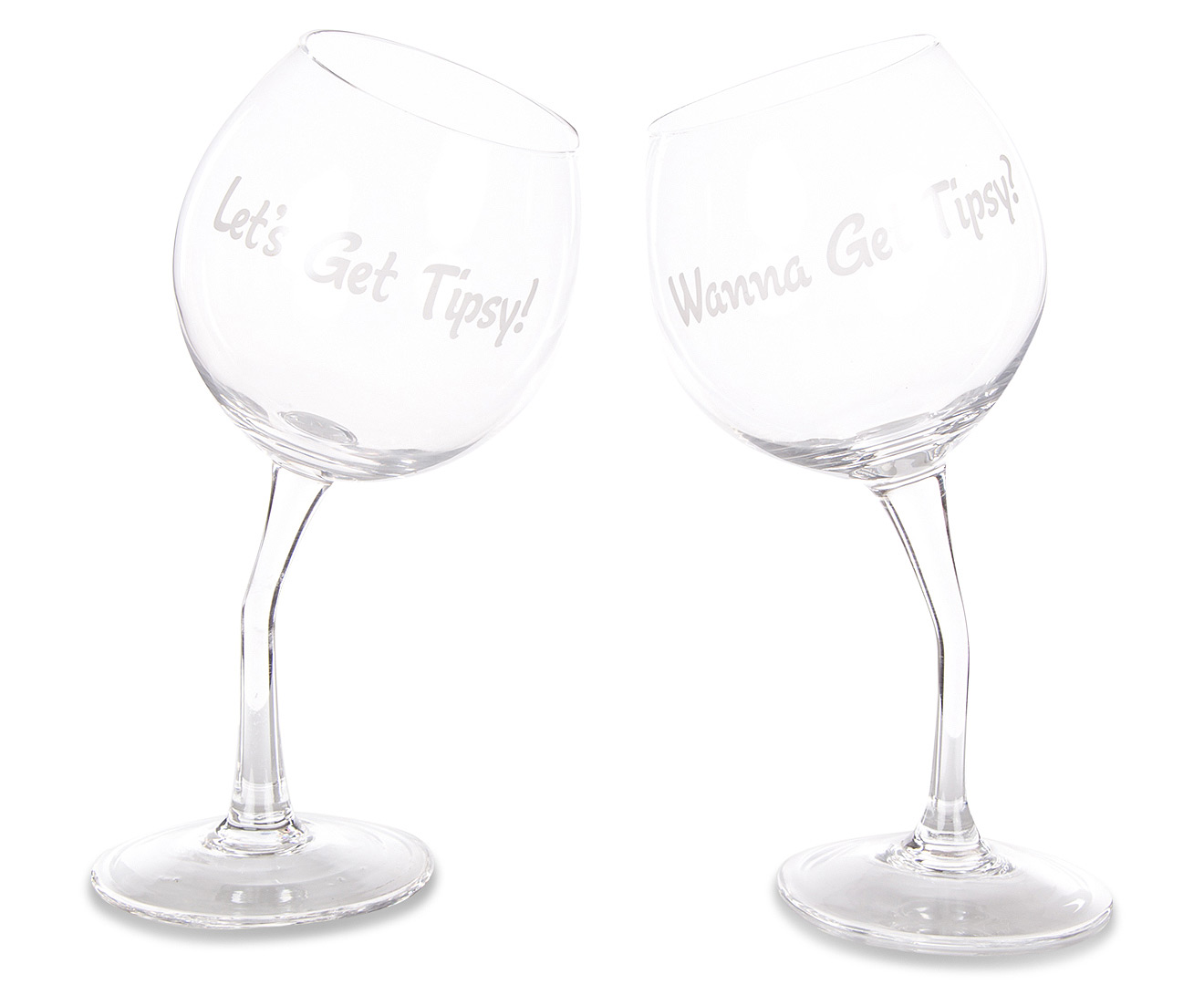 Let's Get Tipsy Two-Pack Wine Glasses