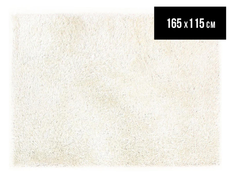 Plush Tufted 165 x 115cm Shag Rug - White