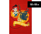 Jake & the Neverland Pirates Ship-Shape 150cm x 100cm Kids' Printed Rug - Red