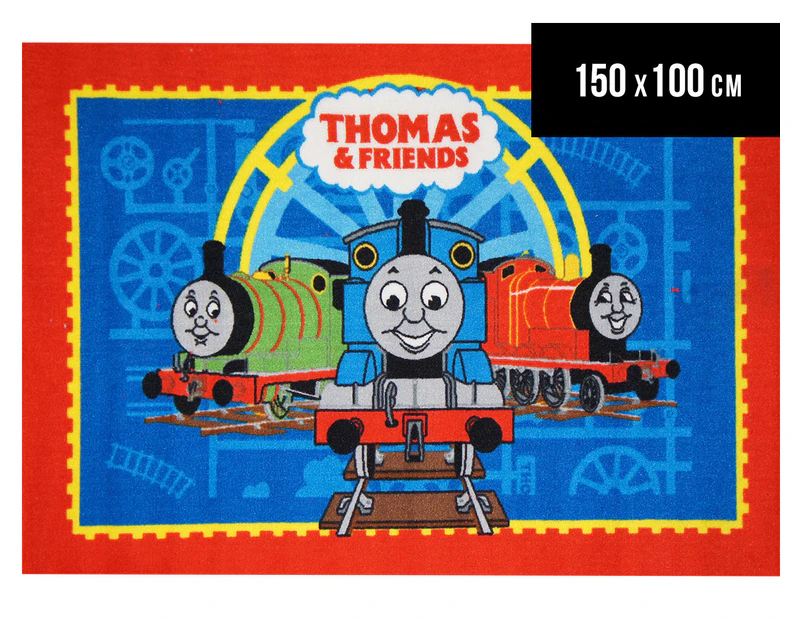 Thomas & Friends 150cm x 100cm Kids' Printed Rug - Red/Blue