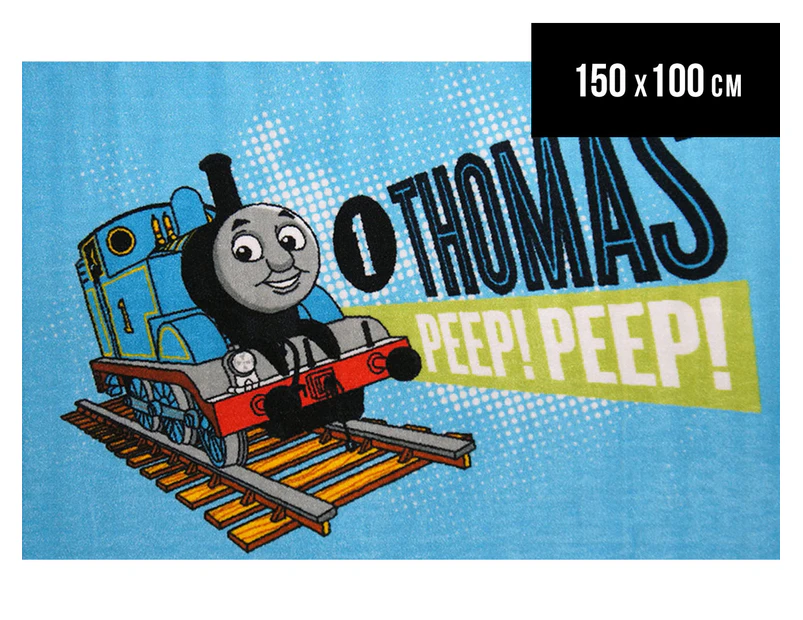 Thomas & Friends Track 150cm x 100cm Kids' Printed Rug - Light Blue